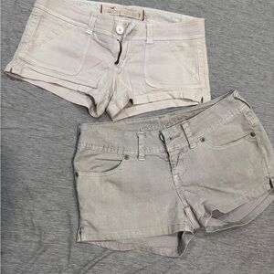 Hollister Women's Gray and Cream Shorts